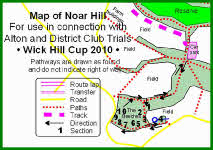 Map for Wick Hill Cup 2010 at Noar Hill, click to expand, click pop-up to close it.